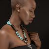 20"  Silver Meskel  Blue Drop Necklace - Image 2
