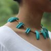 12" Blue Howlite Brass Chocker