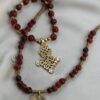 20" Red Glass Brass Necklace - Image 2