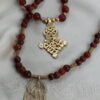 20" Red Glass Brass Necklace - Image 5