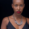 16" Tear Drop Glass Double Up Necklace