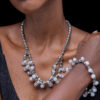 16" Tear Drop Glass Double Up Necklace - Image 2