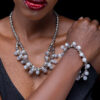 16" Tear Drop Glass Double Up Necklace - Image 3