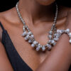 16" Tear Drop Glass Double Up Necklace - Image 4