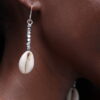 Silver Beads Cowrie Shell Earrings