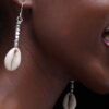 Silver Beads Cowrie Shell Earrings - Image 3