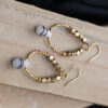 Single Tear Drop Glass  Brass Earrings - Image 2