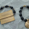 3"  Black and Brass Plate Bracelet - Image 2