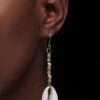 Brass Beads Cowrie Shell Earrings